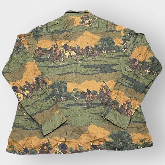Polo Ralph Lauren Equestrian Riding Graphic Viscose Camp Shirt Mens size L NWT - Picture 9 of 12
